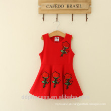 lastest crianças desenhos animados roupas rosa plissado algodão meninas casuais frock designs